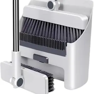 3 in 1 Brooms for Sweeping Indoor and Push Broom Outdoor with Dust Pan