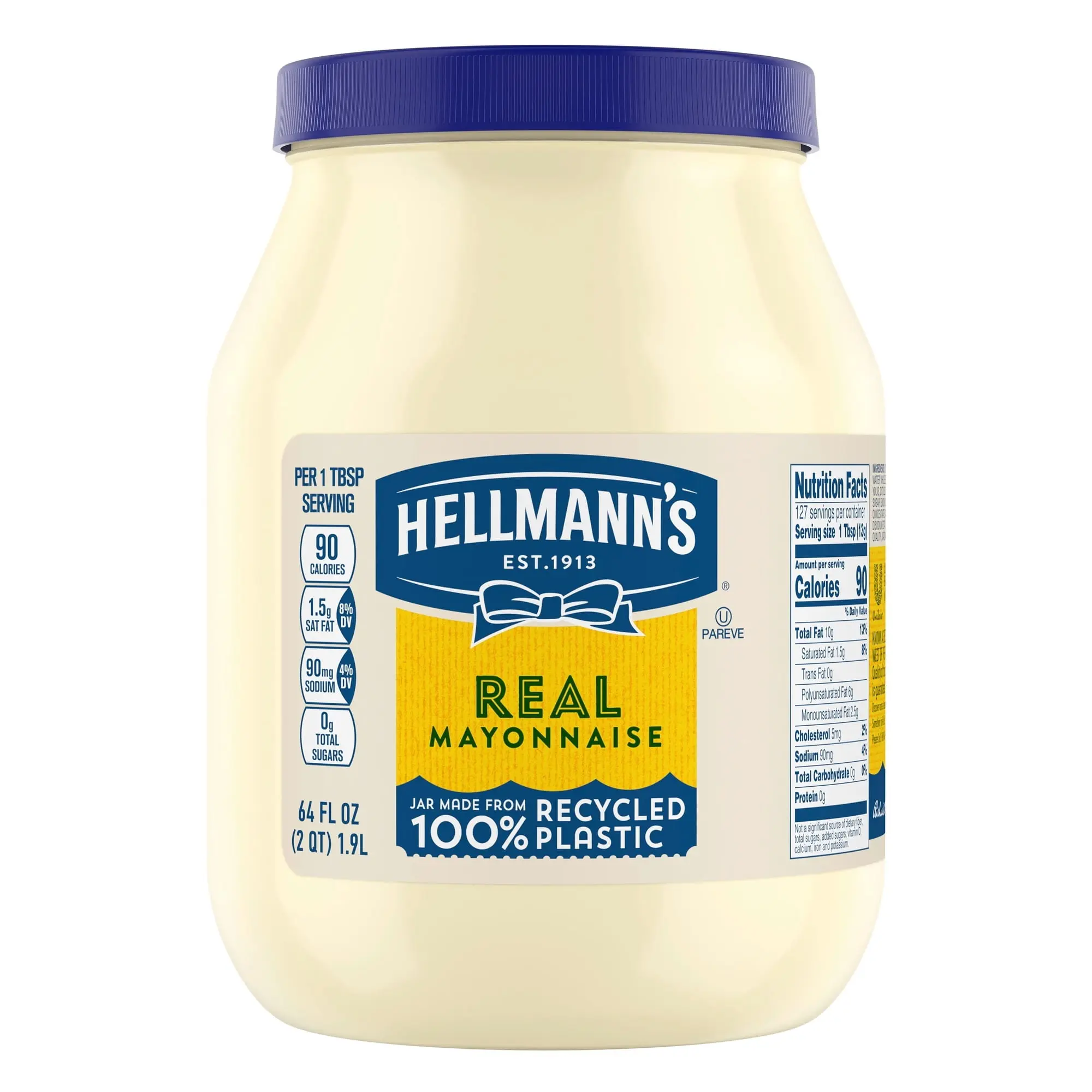Hellmann's Real Mayonnaise, 64 fl. oz. – Rich & Creamy Real Mayo Made with Cage-Free Eggs, Gluten-Free Sandwich Spread, Dressing & Dip Ingredient