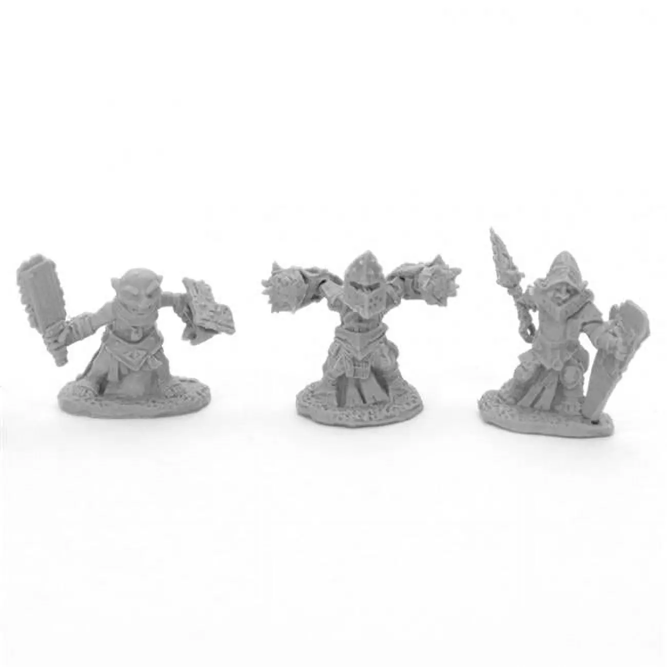 Reaper Miniatures REM44041 Bones Bloodstone Gnome Warrior Collectible Statues, Black - Pack of 3, Collectibles