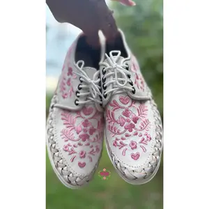 Pink Embroidered Sneakers