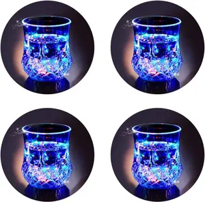 LED Cups Flashing Light up Automatic Water Activated Color Changing Wine Whisky Beer Cola Juice Drinkware Mugs Shot Glass for Bar Disco Night Club Party Halloween Christmas  High Quality Clear Acrylic Non Toxic Harmless 0.2l Capacity tiktokshopspringglowu