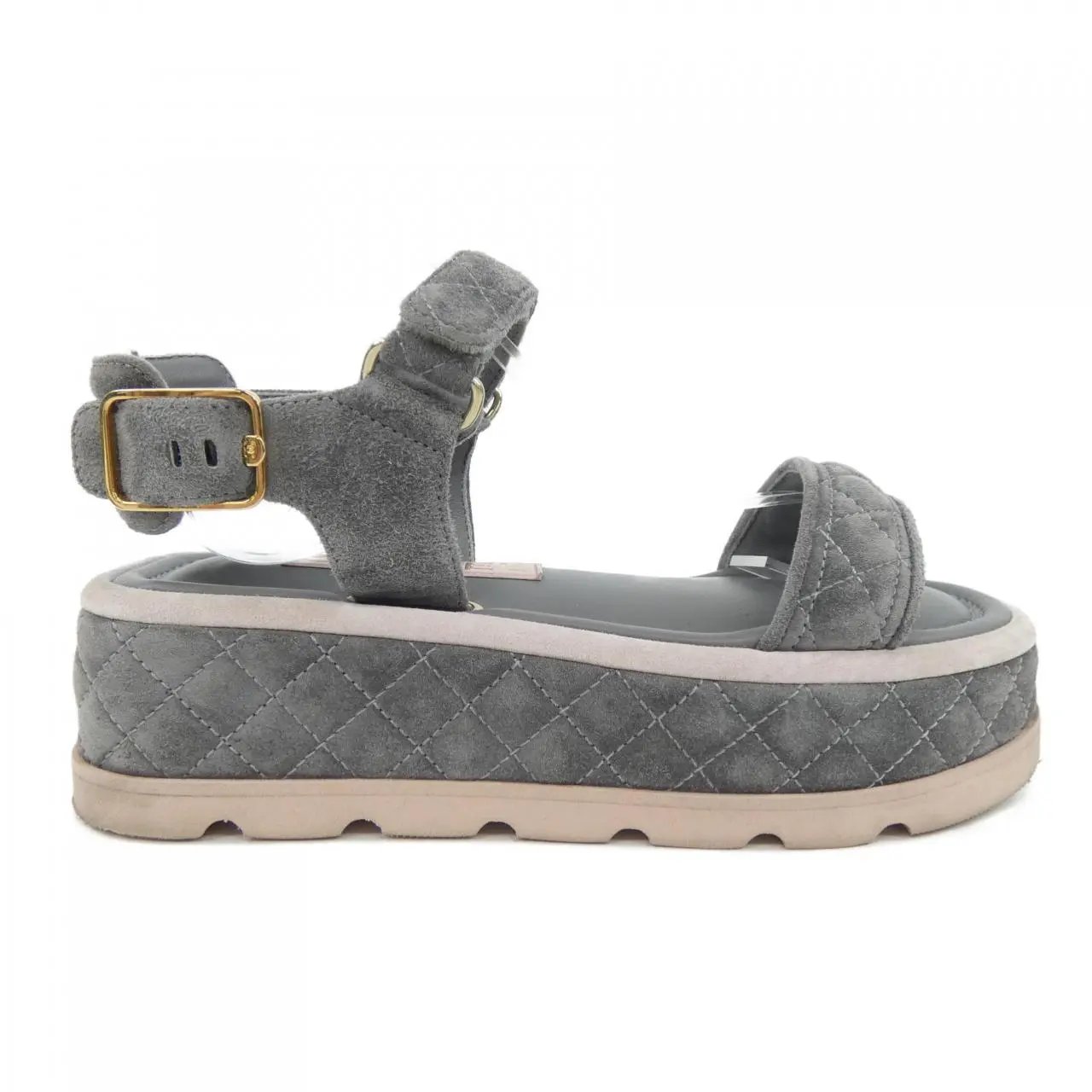 Pre-owned CHANEL Calfskin Small Leather Goods Suede Sandals