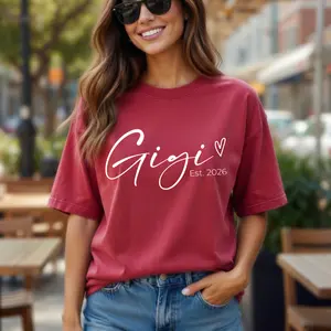 Gigi Est T-shirt, Mothers Day Gift For Grandma, New Nana Announcement, Granny Shirt, Gigi Gift, Mimi Shirt, Nonny Tee, Grammy Tee