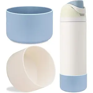 2Pcs Silicone Boot Sleeve for Water Bottle FreeSip and Flip Protective Silicone Bottom Base Bumper for Flask Water Bottle BPA Free, Anti-Slip