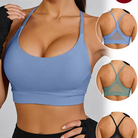 3 Piece Sports Bras, Moisture Wicking and Shockproof, Mesh Back Design, Essential for Fitness Girls and Yoga Training, Workout Bra