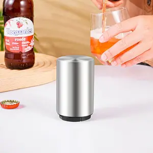 Premium Automatic Stainless Steel Beer Bottle Opener – Magnetic Cap Catcher, Push-Down Fast Opening, Secure No Drop, Ideal for Seniors, Bartenders, Kitchen/Home Bar/Restaurant, Cool Men's Gift