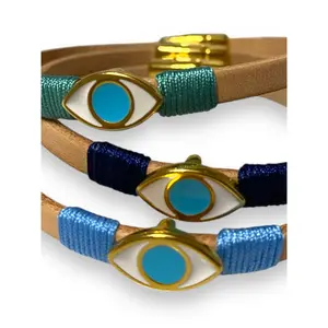 Hera, Oval Enamel Evil Eye Bracelet
