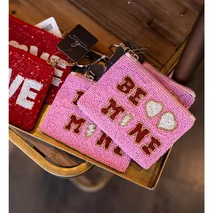 BE MINE BEADED POUCH