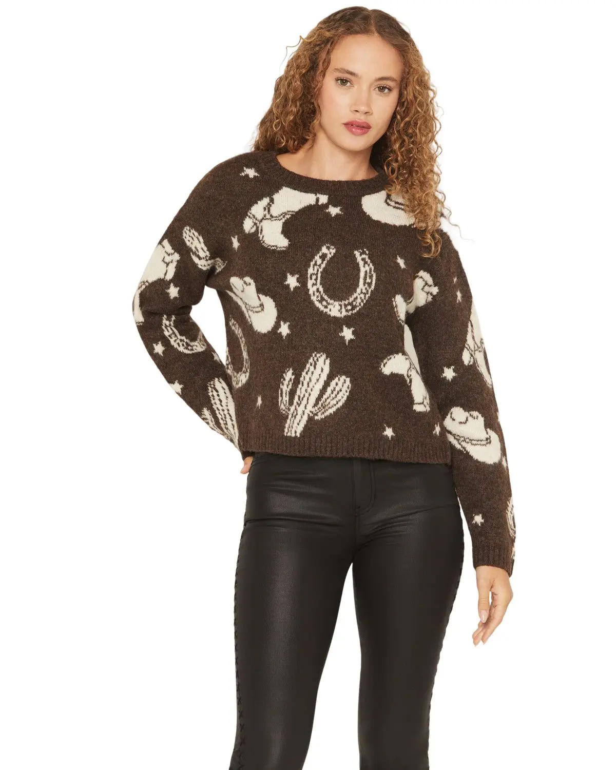 Idyllwind Women's Women'S Saddleridge Western Conversation Print Sweater - Iwho25sw6-Pecn
