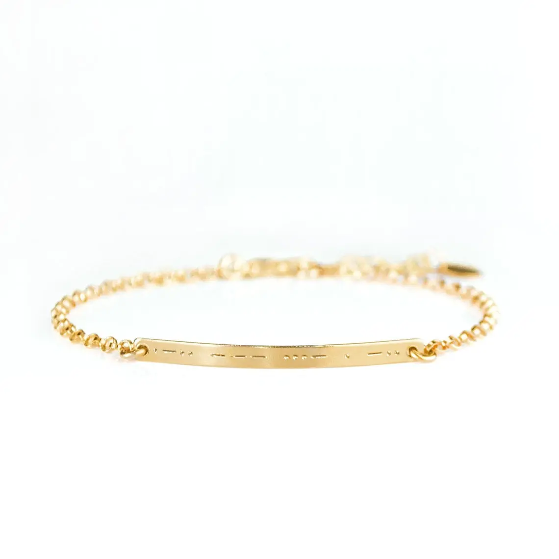 Morse Code Skinny Bar Bracelet - Dainty Minimalist Bar Bracelet