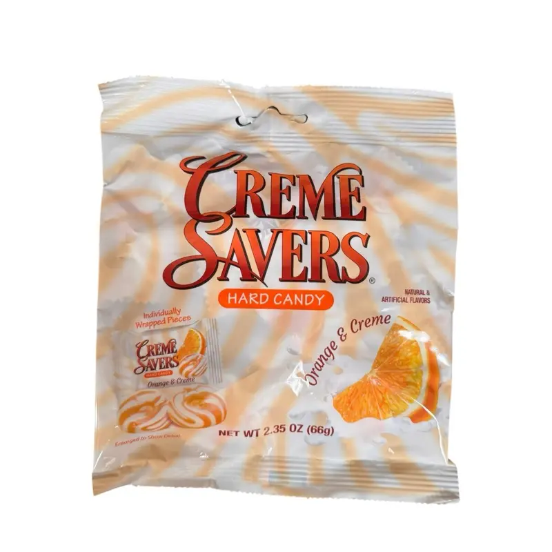Creme Savers Orange & Creme Hard Candy Snacks, 2.35 oz, Individually Wrapped