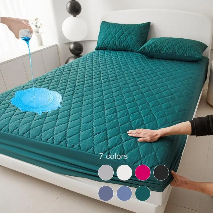 Waterproof Mattress Cover Set, 3 Counts/set Including 1 Count Fitted Sheet & 2 Counts Pillowcase, Soft Comfortable Breathable Bedding Set for Bedroom