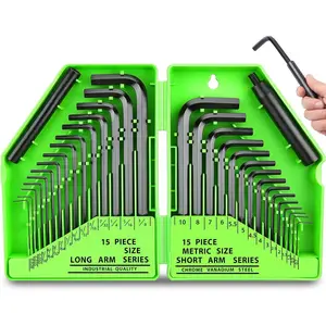 Hardware supplies SWANLAKE GARDEN TOOLS 32-Piece Hex Key Allen Wrench Set, SAE and Metric Allen Keys MM(0.7mm-10mm) SAE(0.028"-3/8), L Shape, Chrome Vanadium Steel, Easy Organization