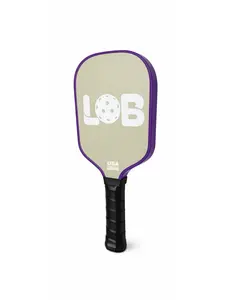 LOB T700 Beige with Purple Raw Carbon Fiber Pickleball Paddle - USA Made Unique Design & Raw Fiber Material