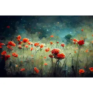 Whimsykel - Field of Poppies Decoupage Paper (21x29 Size)