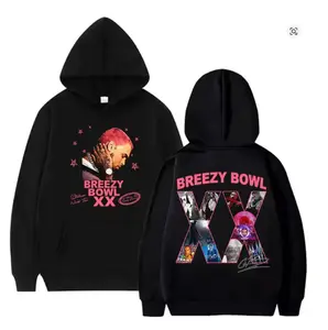 Singer CB Breezy Bowl XX 2025 Tour Album Hoodie Men's Casual Long Sleeve Sweatshirts Vintage Hoodies, Casual Cool, For Every