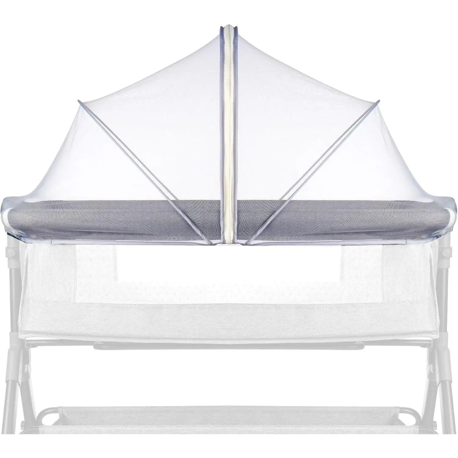 Bassinet Cover Mosquito Net  Babies to Keep Insects/Bugs/Cats Out, Toddler Bassinet/Bedside Sleeper/Crib Net with Two-Way Zippers & Storage Bag, Breathable Mesh Holes, White