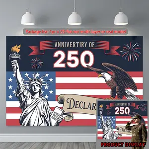 2D Flat, 1pc YSW 250th Anniversary Banner - Suitable for Home Decor, Wall Decor, Party Background Decoration with 250 Years Text, for, Photo Props, Room Decorations for Seasons, 2D Flat