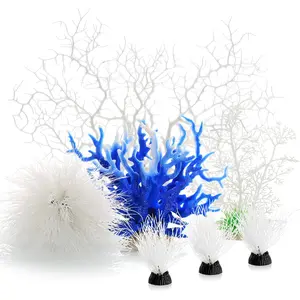 [Artificial Coral] 7 Pack White Realistic PVC Artificial Coral Reef | Vibrant Aquarium Plants, Detailed Texture, Marine Plant Ornament, Aquarium Landscape Decoration - Home Improvement.