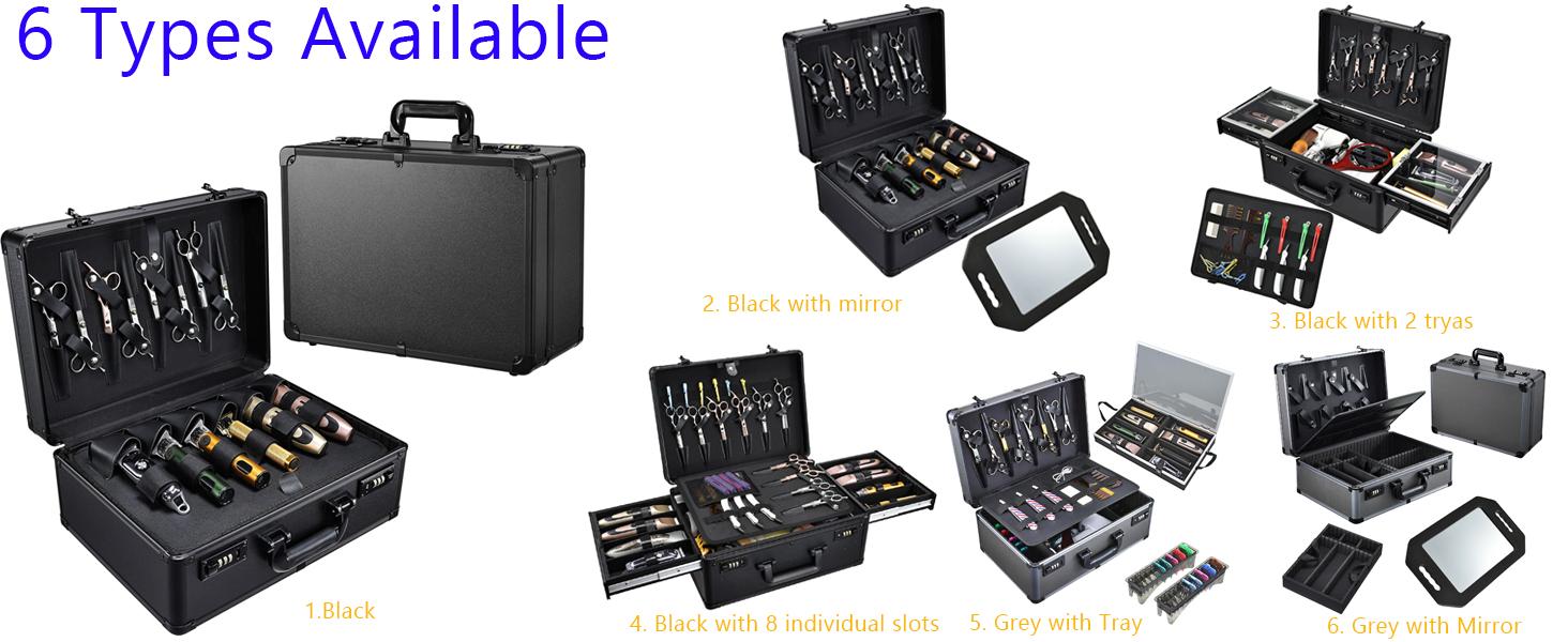 Professional Barber Case Large Hairdresser Carrying Suitcase with Combo Locks Barbers Briefcase Tool Case for Clippers and Supplies Hair Scissors Trimmer Salon Travel Organizer