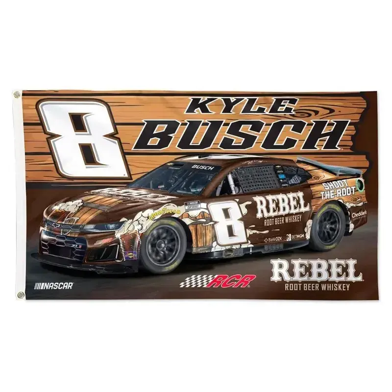 Kyle Busch #8 Nascar Rebel Car Racing  Flag Good Wall Decore Banner