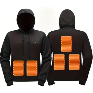 Unisex Heated Hoodie for Men Women Heated Sweatshirt Warm USB Electric Outdoor Winter Puffer Jacket with No Battery