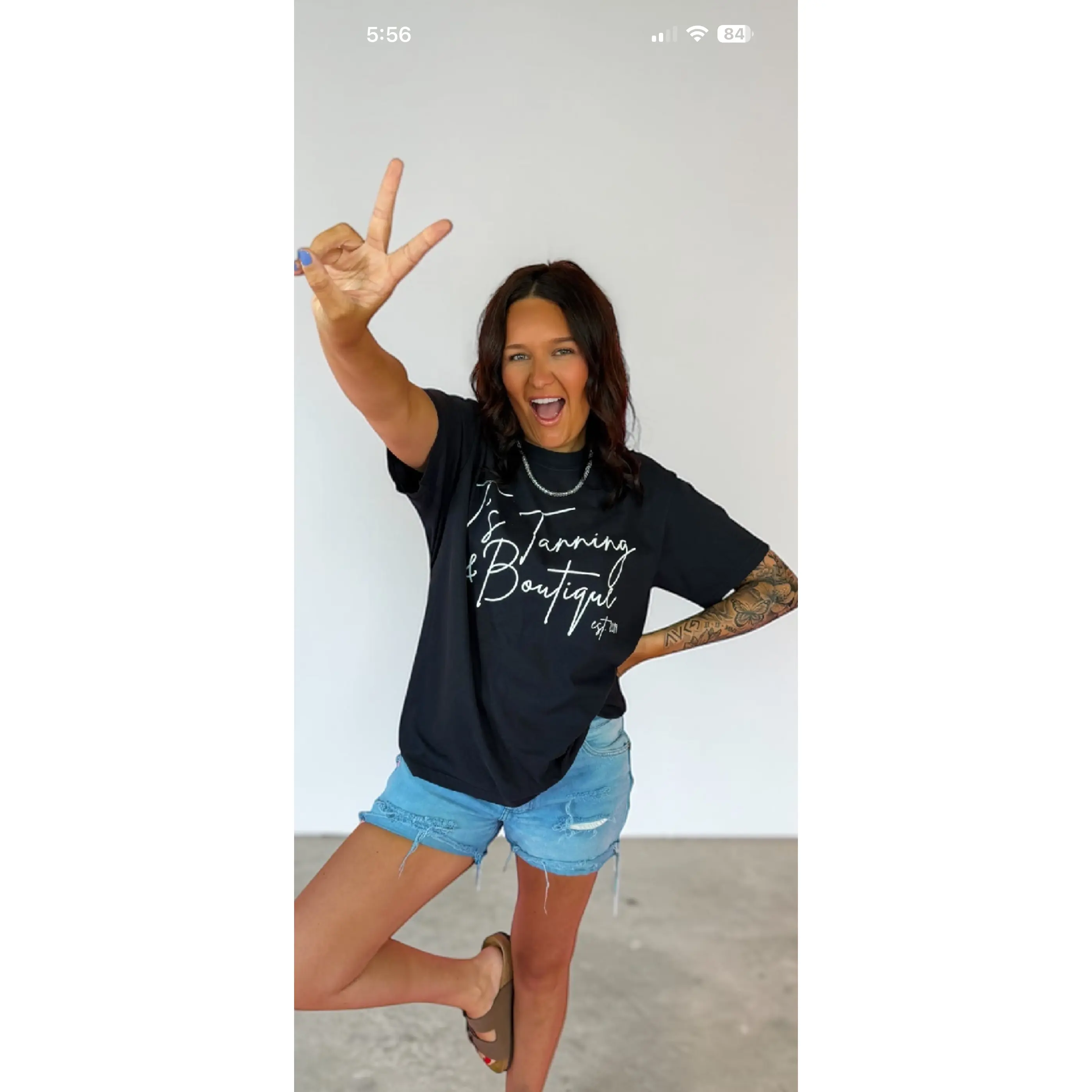 TTB Black & White Cursive Graphic T-shirt