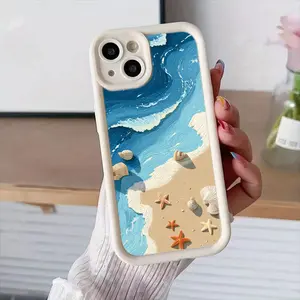 Ocean Wave Shells Phone Case，Coastal Beach Style for iPhone 17 16 15 14 13 12 11 Plus Pro Max.