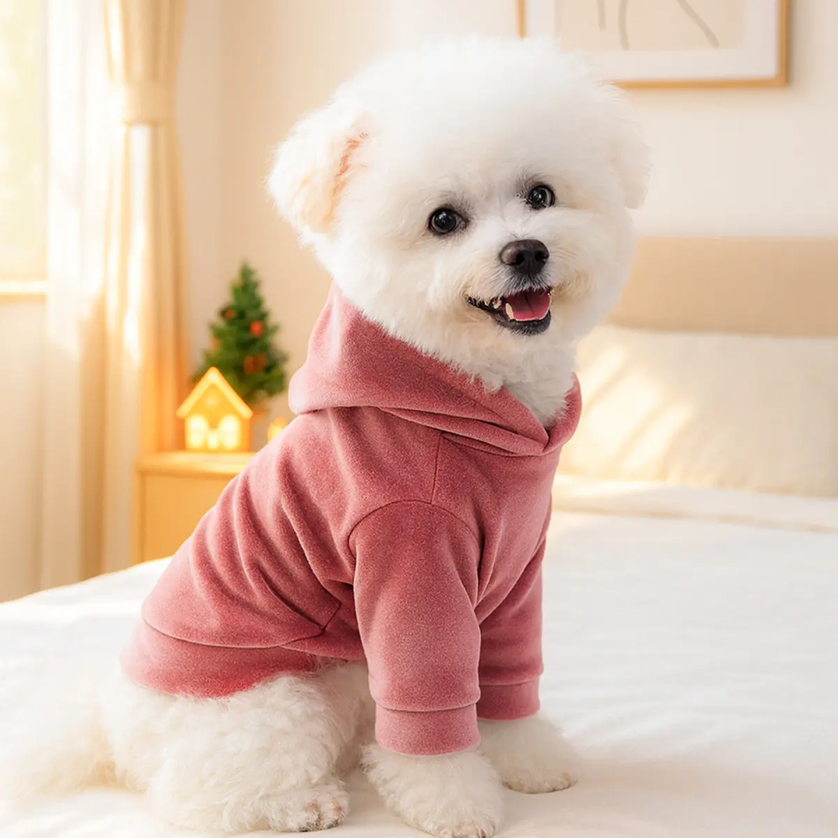 Dog Hooded Sweaters - Plain, Multi-Size 1-Piece Pet Supplies with Cozy Warmth & Pull-On Ease for Dogs