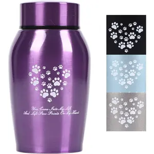 Stainless Steel Pet Urns, Premium Urns for Dog and Cat Ashes, Suitable Size for Pet Ashes (Small, Purple)