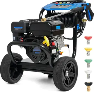 Gas Pressure Washer 3600 PSI 2.3 GPM, 212CC High Pressure Washers with Soap Tank, 5 Quick-Connect Nozzles, Axial Pump, 30FT Hose with Reel, Heavy Duty Gas Powered Washer for Cars Driveways Walls