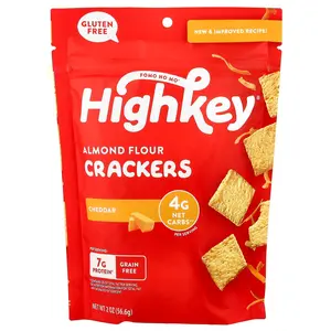 HighKey Almond Flour Crackers, Cheddar, 2 oz (56.6 g) HighKey Almond Flour Crackers, Cheddar, 2 oz (56.6 g)