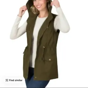 Drawstring Waist Hoodie Vest