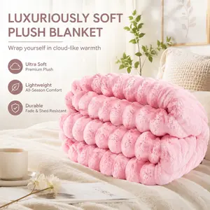 1pc Thick Faux Rabbit Fur Flannel Bed Sheet, All-Season Bunny Blanket, Suitable for Sofa Beds, 380-400gsm, Comfortable and Versatile Use, Flannel Throw Blanket