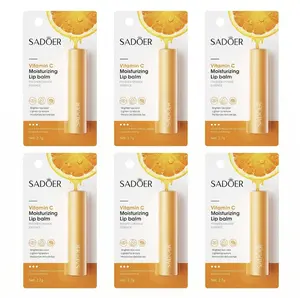 Moisture-Boosting Vitamin C Orange Lip Balm Stick, Citrus Plant Extract Lip Care, Non-Sticky Texture for Daytime Wear & Overnight Nourishment