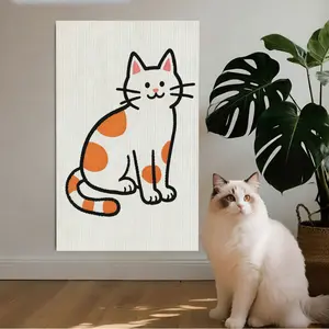 Indoor Cat Scratching Board with Self Adhesive Design, Cat Scratch Pad for Wall Sofa Furniture Protection, Durable Claw Grinding Mat, Cat Climbing Board, Interactive Cat Toy and Cat Play Area Decor