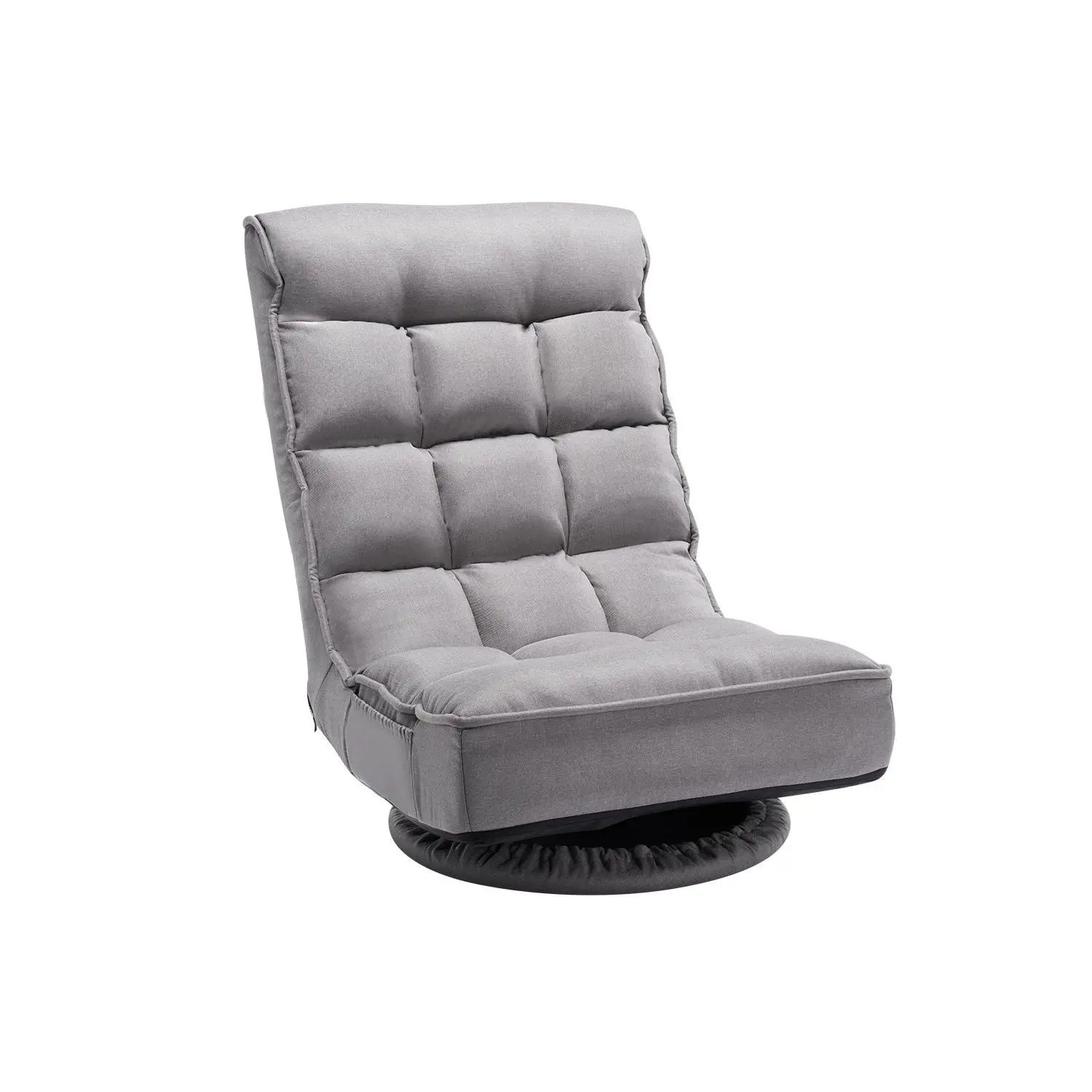 VEVOR Ergonomic Single-Seat Swivel Floor Chair - 360-Degree Rotating, Foldable with 4 Adjustable Backrest Positions & Lumbar Support, for Playing Game, Watching TV, Reading
