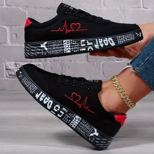 Valentine's Day men's and women's canvas shoes, couple shoes, solid color sneakers, heart-shaped design casual shoes, lace-up soft-soled flats, comfortable skateboard shoes, low-top and medium-top walking shoes, tennis shoes, youth s (Rain Shoes & Covers)