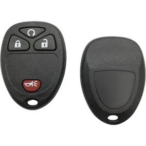 Remote Car Key Fob Cover Replacement-Fits Chevy 2007-2014 Equinox, Avalanche, Silverado, Escalade, Tahoe, Suburban & GMC Yukon-4 Button B-OUC60270, OUC60221 Keyless Entry Key Fob Shell