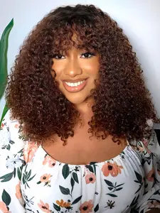 10 Inch Short Wigs for Women, Gorgeous Fluffy with Bangs, Fashion Wig for Party, Daily Use, Curly Hair Wigs