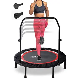 40" 48" Folding Mini Fitness Indoor Exercise Workout Rebounder Trampoline with Handle, Max Load 330lbs