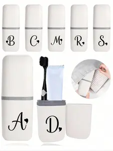 Black Art Love Letter A-Z Portable Toothbrush Case, Toothbrush Holders, Toothbrush Protector, Keep Your Toothbrush Clean And Safe On The Go, Portable Toothbrush Cup Cover, Suitable For Travel, Camping, Multi-Purpose Toothbrush Cup, Storage Supplies