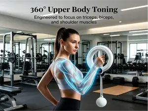 Arm and Shoulder Workout Equipment for Men and Women, 360° Hand-Crank Infinity Arm Hoop, Forearm Trainer, Shoulder and Chest Exercise Equipment, Home Fitness Equipment and Gym Workouts Adjustable Foldable Portable Set