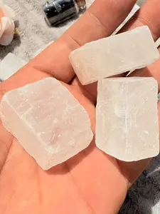 Natural Selenite Raw Stone, High-Quality Mineral Crystal Collection, Perfect Home Decoration Unprocessed Specimens, 1 Piece