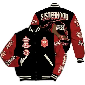Delta Sigma Theta Varsity Jacket Custom Chapter Black Design, 1913 Sorority Streetwear Baseball Coat Gift
