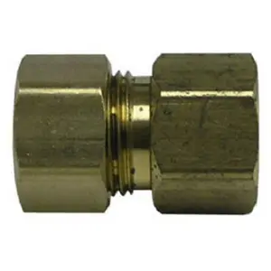 212 MAIN Low Lead Safe Brass Flare Compression Adapter (462-6-6X P), 0.37 in/3/8 in. Fine Thread Flare Component, Meets Low Lead Restrictions for Household Appliance Parts & Accessories