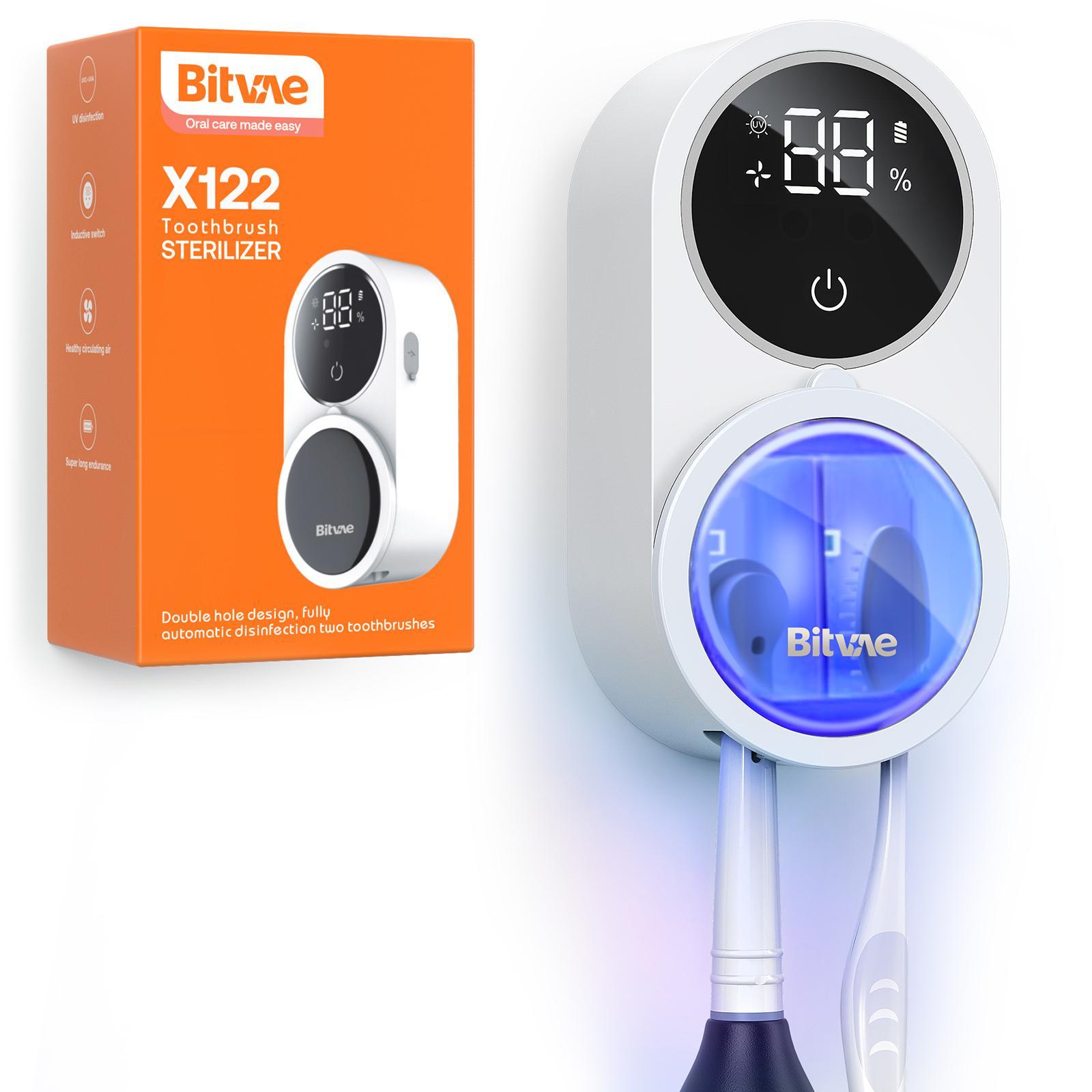 Bitvae X122 Toothbrush Cleaner, Sanitizer, LED Smart Screen, Rechargeable Wall Mount Toothbrush Holder, Oral Care, Autom