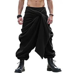 INCERUN Men's Autumn Winter Pleated Tie-Waist Loose Casual Pants Street Style Art Exhibition Music Festival Daily Harem Lantern Trousers