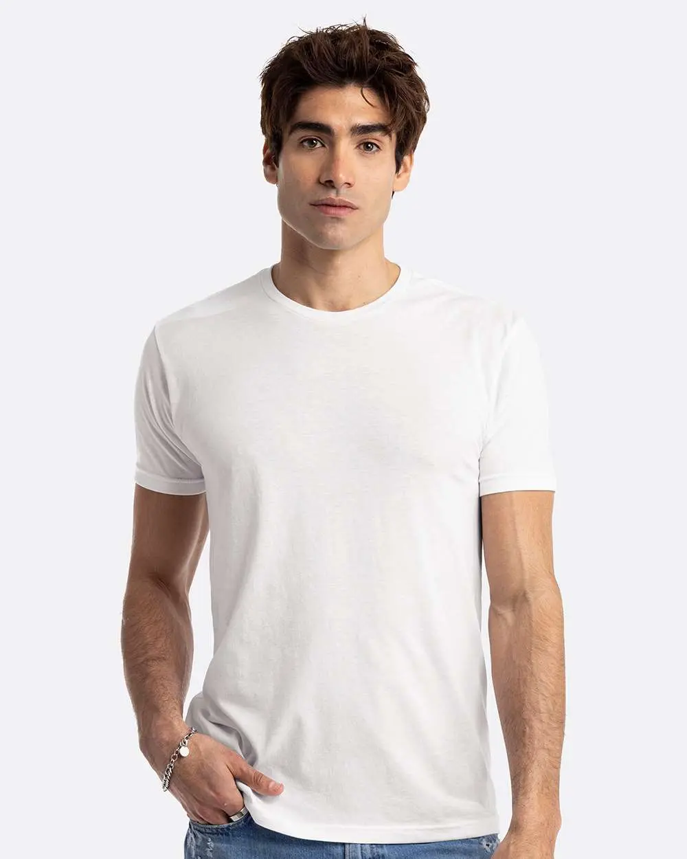 Next Level Unisex CVC Crewneck T-Shirt Fabric Menswear Top Polyester