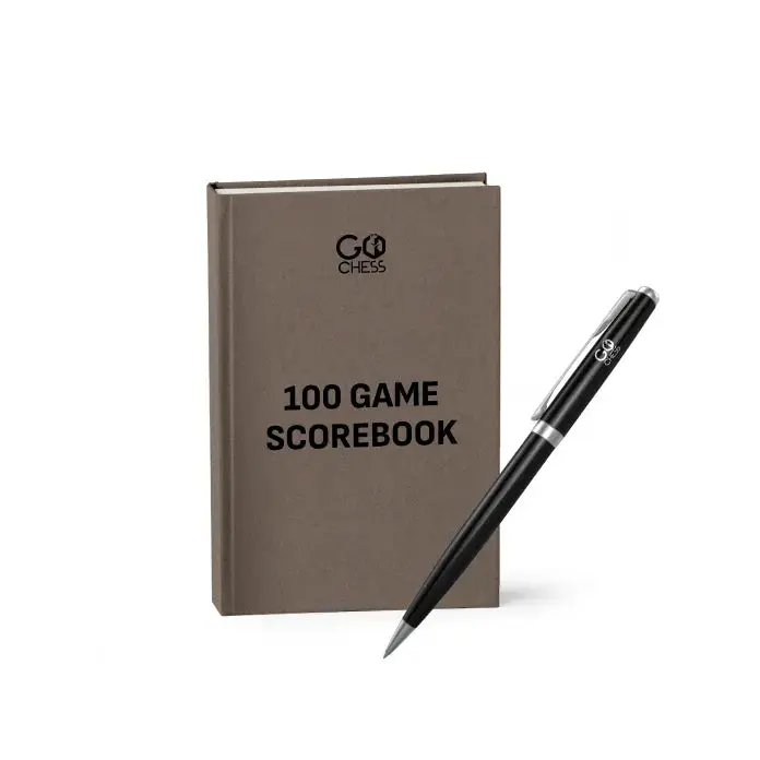 GoChess Branded Pen and Scorebook Set – Elegant Chess Score Notebook and Pen to Record and Preserve Your Chess Moves in Style for GoChess Board Players